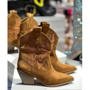 Taba Süet İşlemeli Western