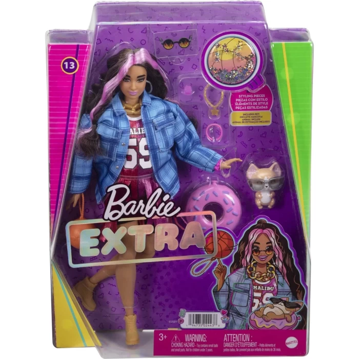 Mattel Barbie Extra Ekose Ceketli Bebek  Mtl-Hdj46
