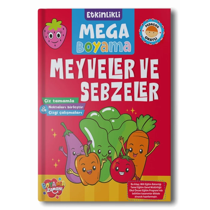 Boyama Zamanı Etkinlikli Mega Boyama Meyveler-Sebzeler