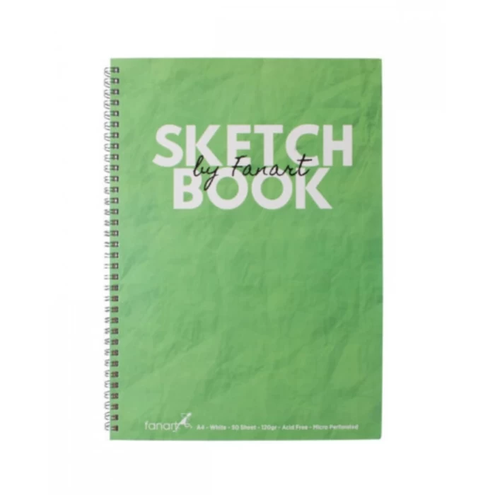 Fanart Academy Sketch Book A4 Yeşil 120gr Spiralli Eskiz Defteri