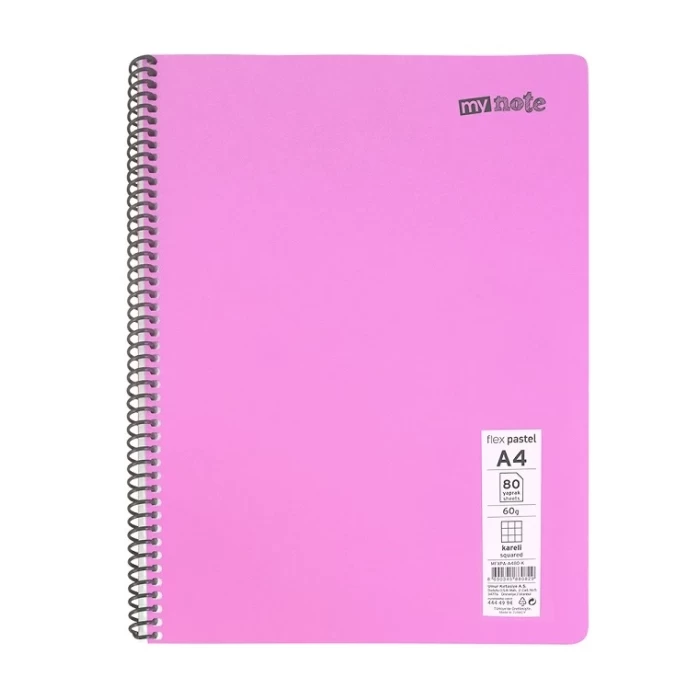 Umur Mynote Flex Pastel Defter Pp Kapak Spiralli A4 40 Yp.Kareli