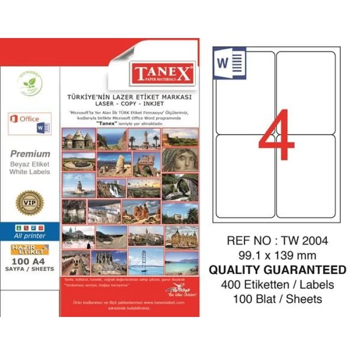 Tanex Laser Etiket Tw-2004 99.1x139