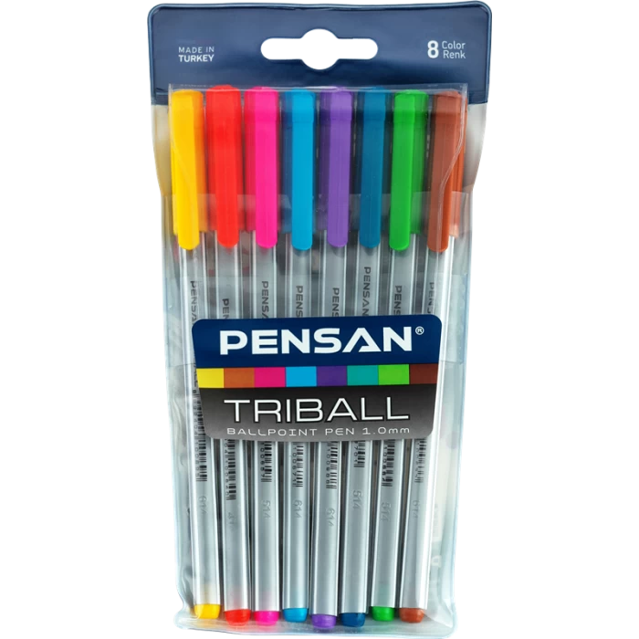 Pensan Trıball 1.0mm Tükenmez Kalem 8Li Set 1003