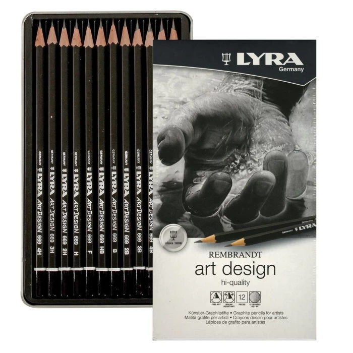 Lyra Art Design Dereceli Kurşun Kalem 12 Li Metal Kutu 6690m12