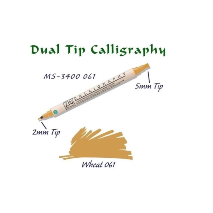 Zıg Kaligrafi Kalemi Çift Uçlu Ms-3400 061 Wheat