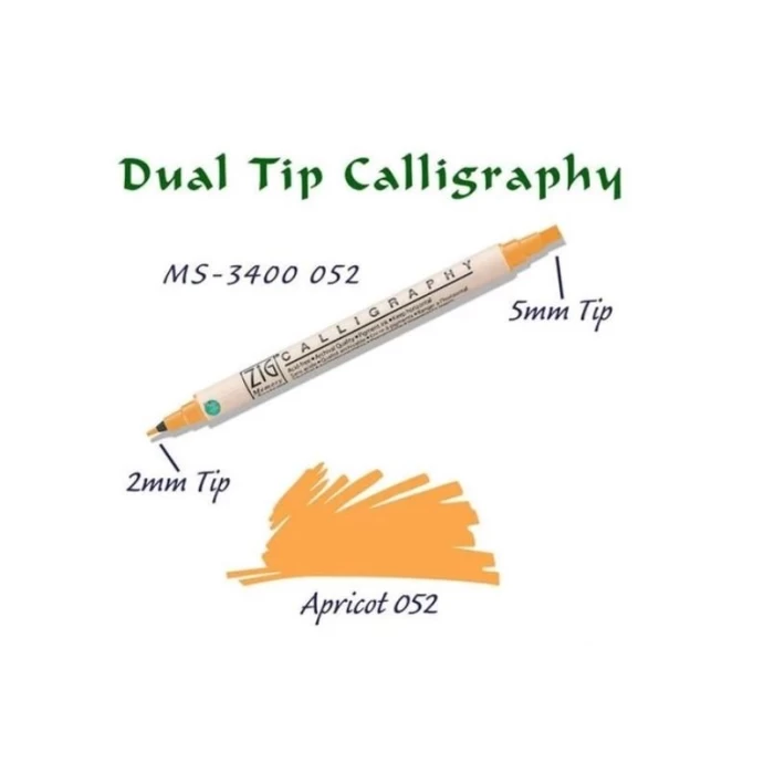 Zıg Kaligrafi Kalemi Çift Uçlu Ms-3400 052 Aprıcord