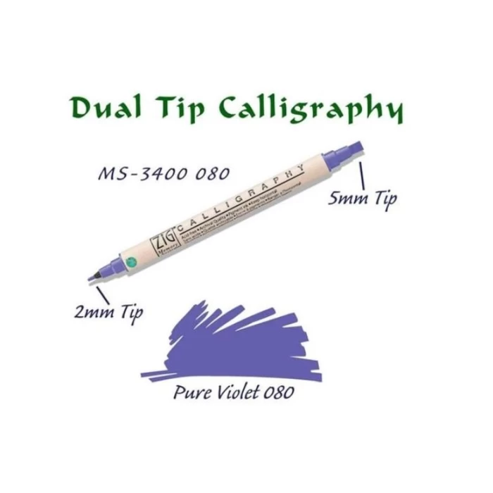 Zıg Kaligrafi Kalemi Çift Uçlu Ms-3400 080 Pure Vıolet