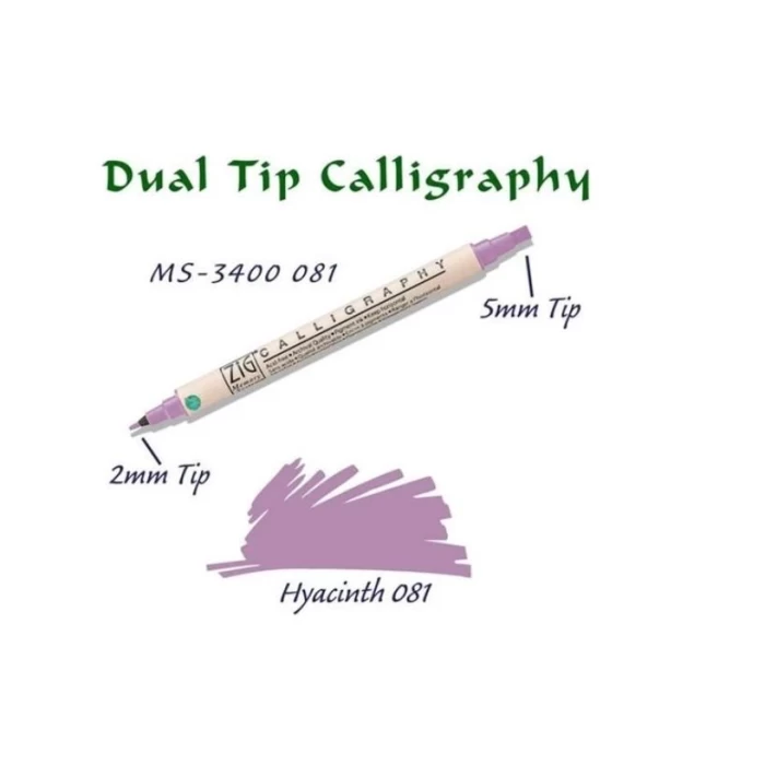 Zıg Kaligrafi Kalemi Çift Uçlu Ms-3400 081 Hyacınth
