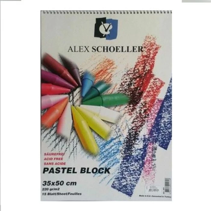 Alex Artist - 35x50 Pastel Fon Blok Spiralli 220 Gr *yeni