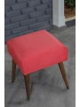 Ahşap Ayaklı 40x40 Cm Kare Puf Bench -nar Çiçeği