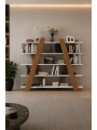 Aleyna 5 Raflı Dekoratif Kitaplık-Beyaz Meşe