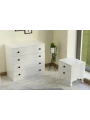 Buse 4 Kapaklı 2 Çekmeceli Gardırop Şifonyer Komidin Takımı-Beyaz