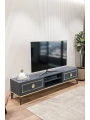 Ceylin Modern 2 Kapaklı Raflı Sehpa Lüx Tv Ünitesi-Antrasit