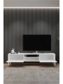 Ceylin Modern 2 Kapaklı Raflı Sehpa Lüx Tv Ünitesi-Beyaz