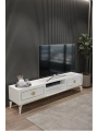Ceylin Modern 2 Kapaklı Raflı Sehpa Lüx Tv Ünitesi-Beyaz