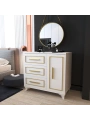 Demet 3 Çekmeceli Kapaklı Lüx Şifonyer-Beyaz Gold