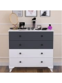 Linet 4 Çekmeceli Şifonyer-Beyaz Antrasit