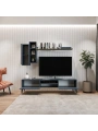 Mahur Modern Kitaplıklı Raflı Sehpa Tv Ünitesi- Antrasit