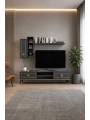 Mahur Modern Kitaplıklı Raflı Sehpa Tv Ünitesi- Antrasit