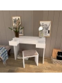 Özlem Aynalı Çekmeceli Lüx Makyaj Masası-beyaz