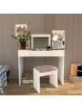 Özlem Aynalı Çekmeceli Lüx Makyaj Masası-beyaz
