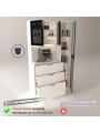 Reostiva Tekli Ledli Kahve Köşesi Airfry Kiler Dolabı Çok Amaçlı Dolap Beyaz-3 cam kapaklıdır