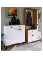 Sude Lüx Vestiyer Portmanto Askılıklı Ayakkabılık Takımı-Beyaz Meşe