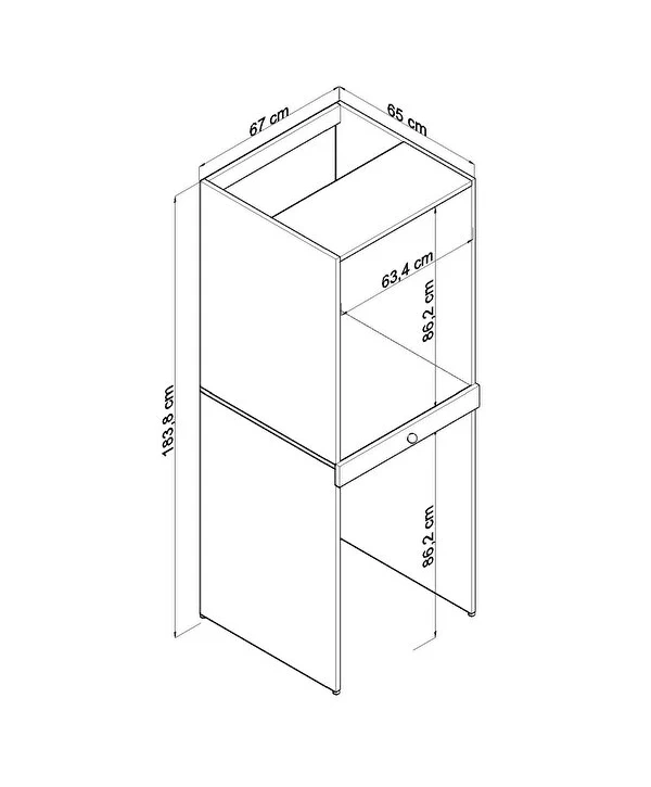Asel Çamaşır Ve Kurutma Makinası Dolabı-Antrasit
