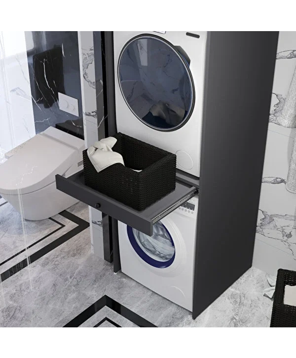 Asel Çamaşır Ve Kurutma Makinası Dolabı-Antrasit