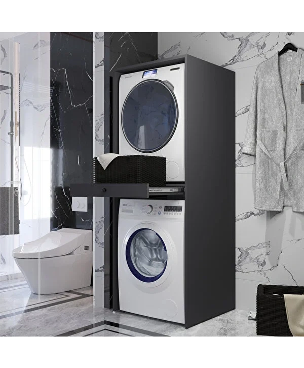 Asel Çamaşır Ve Kurutma Makinası Dolabı-Antrasit