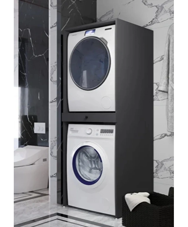 Asel Çamaşır Ve Kurutma Makinası Dolabı-Antrasit