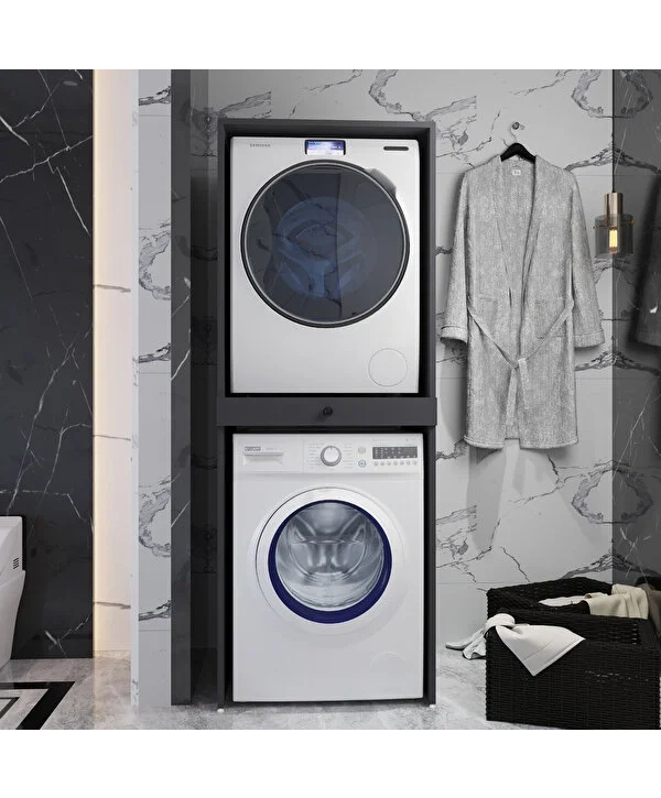 Asel Çamaşır Ve Kurutma Makinası Dolabı-Antrasit