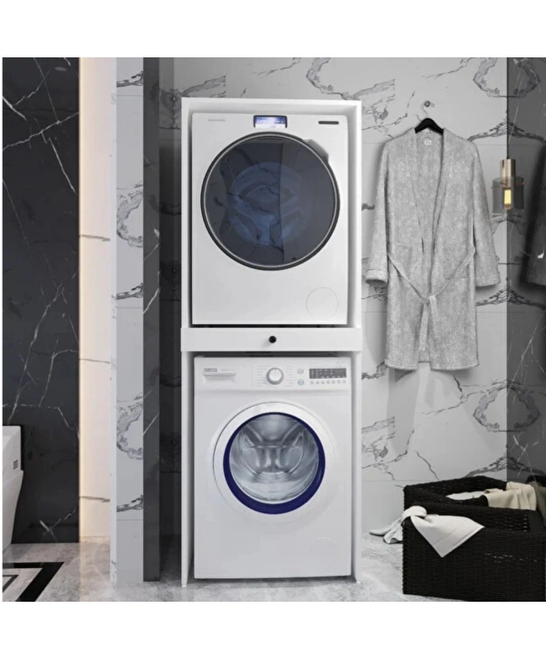 Asel Çamaşır Ve Kurutma Makinası Dolabı-Beyaz