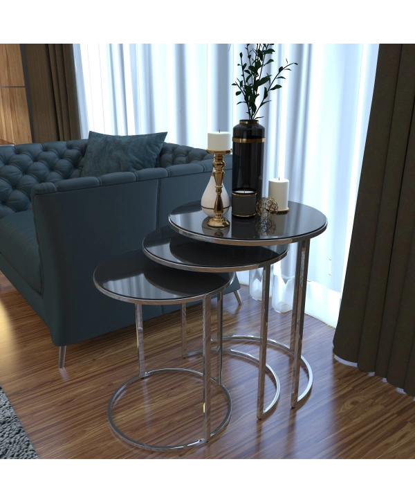 Beyza Lüx Zigon Sehpa -Gümüş