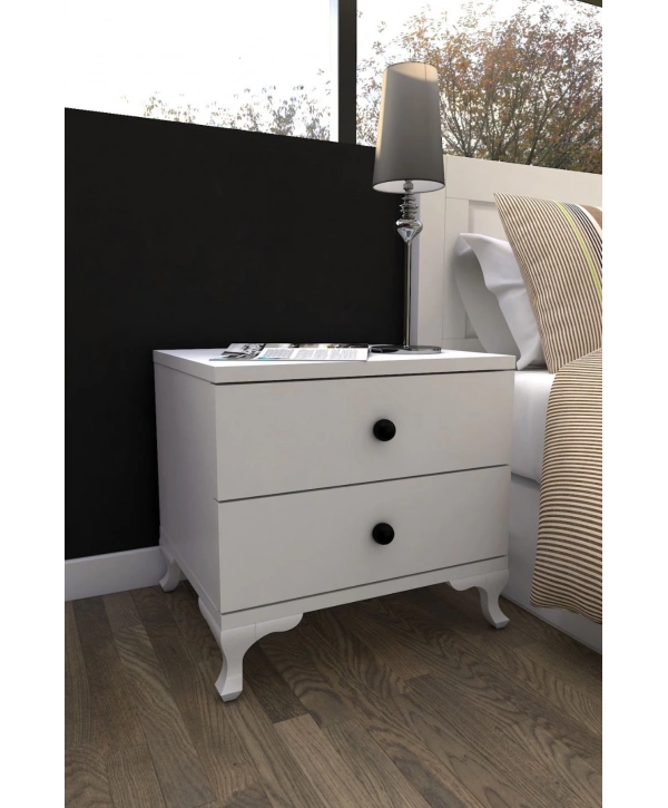 Ece 2 Çekmeceli Komidin-Beyaz