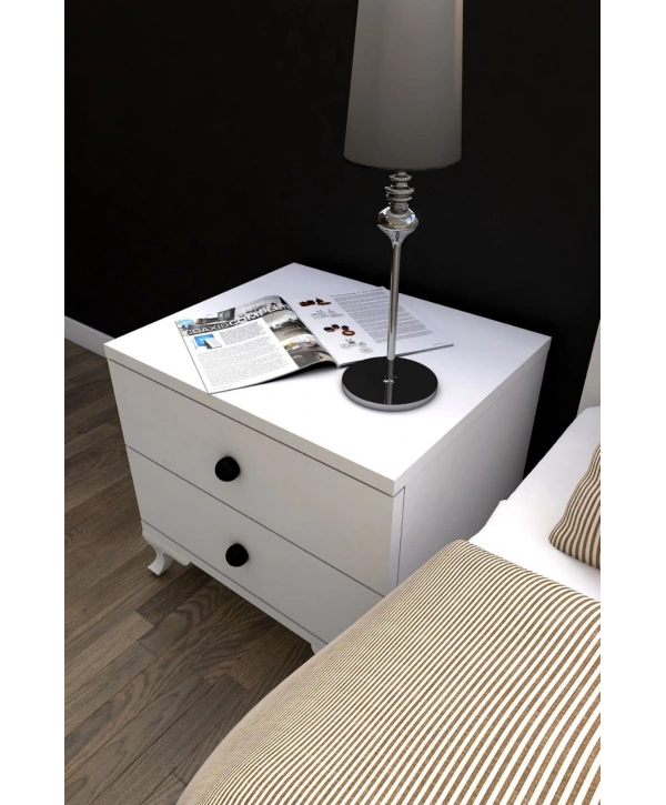 Ece 2 Çekmeceli Komidin-Beyaz