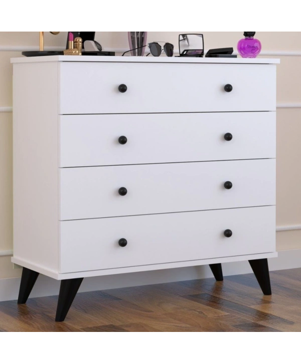 Eda 4 Çekmeceli Şifonyer-Beyaz