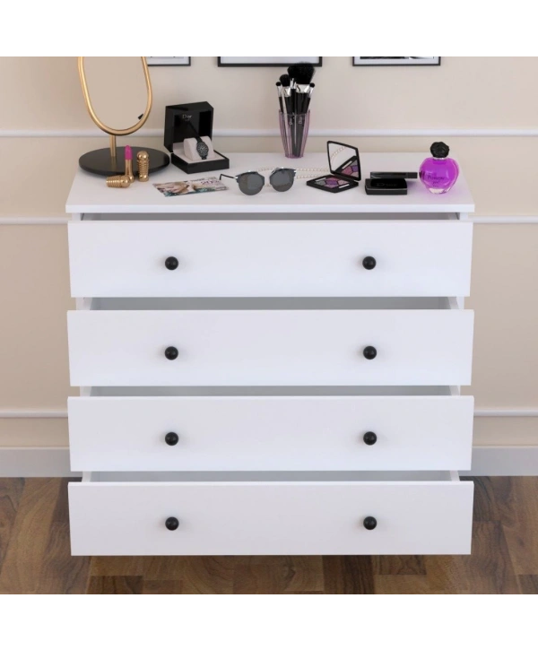 Eda 4 Çekmeceli Şifonyer-Beyaz