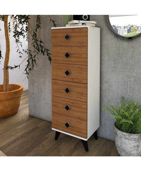 Ezgi 6 çekmeceli Şifonyer-Meşe