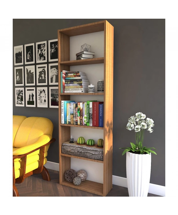 Kumsal 5 Raflı Çok Amaçlı Kitaplık-Meşe