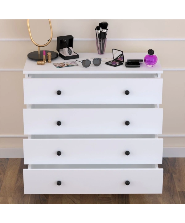 Linet 4 Çekmeceli Şifonyer-Beyaz