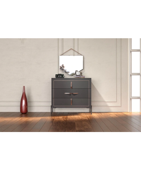 Platin 3 Çekmeceli Şifonyer-Aynalı