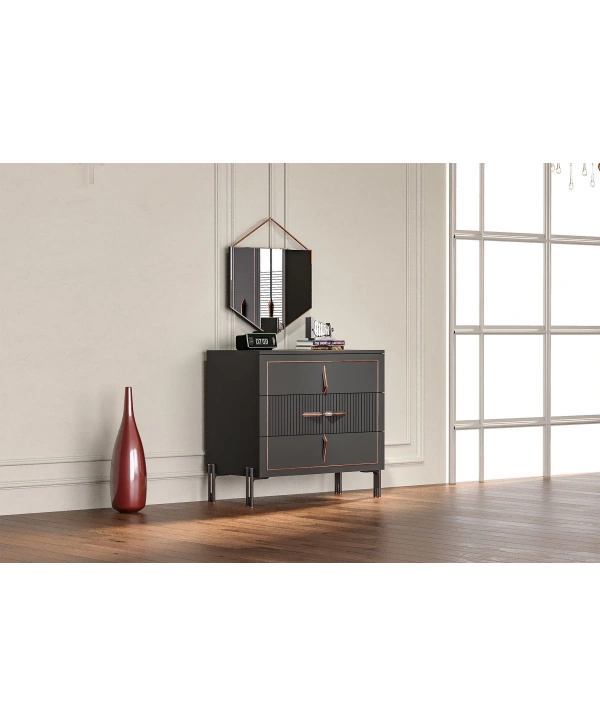 Platin 3 Çekmeceli Şifonyer-Aynalı