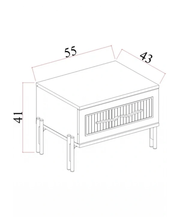 Platin 3 Çekmeceli Şifonyer-Aynalı