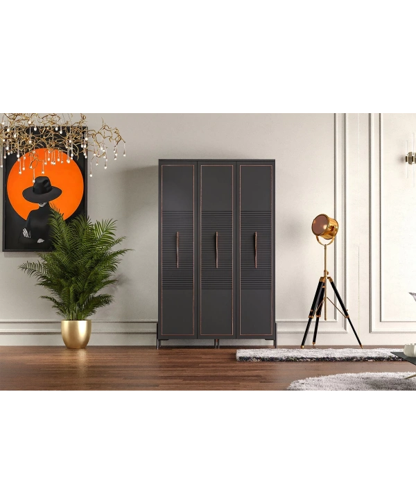 Platin 3 Kapaklı Country Gardırop