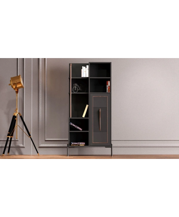 Platin 7 Raflı Lüx Dekoratif Kitaplık