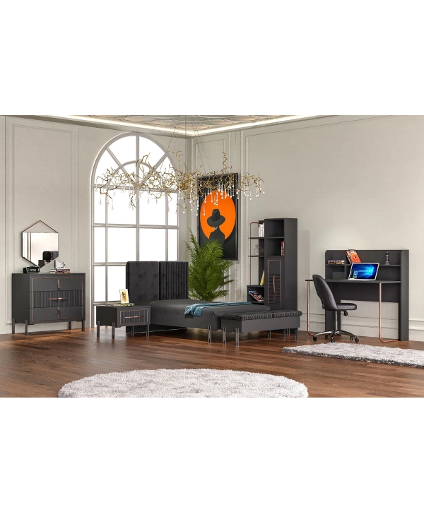 Platin 7 Raflı Lüx Dekoratif Kitaplık