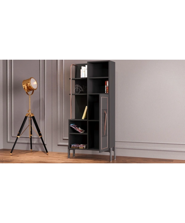 Platin 7 Raflı Lüx Dekoratif Kitaplık