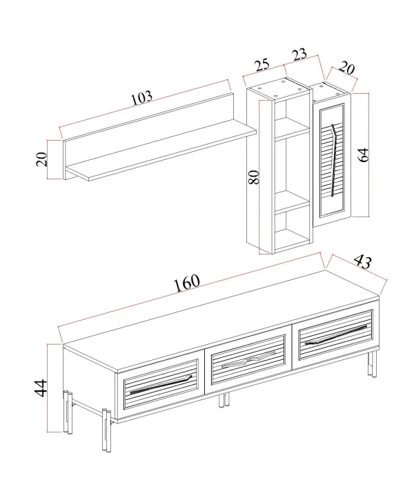 Platin Modern Tv Ünitesi