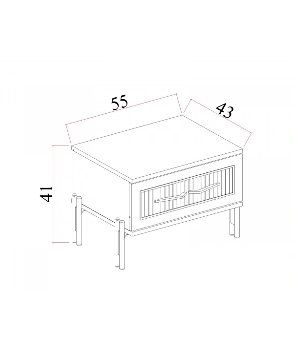Platin Tek Çekmeceli Komodin
